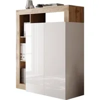 Home affaire Sekretär Hamburg Breite 108 cm, Höhe 126 cm, 2 Türen, PC-Schrank, Home-Office, dekorativer Rahmen, Tastaturauszug, Stauraum, Multifunktional