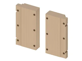 Tece profil Holzplattenset zur Aufnahme von Stützklappgriffen, 9042008 9042008