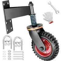 XERSEK Schwerlastrolle Robuste Federbelastete Torrollen Gummi 360° Torlaufrolle für Gartentor, (mit Universal-Montageplatte, 250 KG Belastbarkeit), 200mm Laufrolle Rad Federrad für Farmtor Holztor