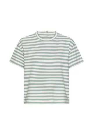 camel active - T-Shirt mit Rundhalsausschnitt jade/milk white - Gr. - XL