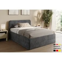 Home Collective Polsterbett Bett mit Stauraum, verstellbarem Lattenrost, viele Größen (Größen: 100x200 120x200 140x200 160x200 180x200 200x200, hochwertiger Kordstoff, made in Germany), wählbare Matratze Federkern oder Kaltschaum, Anthrazit