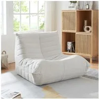 en.casa Sitzsack, »Kodsø« mit Rückenlehne 75 x 90 x 100 cm Mikrofaser Beige