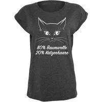 Youth Designz Print-Shirt Katzenhaare Damen T-Shirt mit lustigem Spruch als Geschenk für Frauen Fun Shirt mit modischem Statement Print