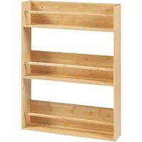 en.casa Wandregal, »Hareid« aus Bambus mit drei Ablagen 80x60x12cm Natur