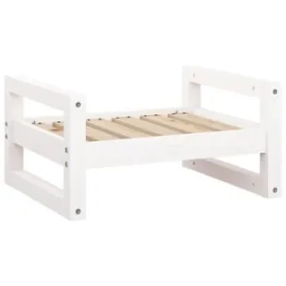 VidaXL Hundebett S (55,5x45,5x28 cm) aus Kiefernholz weiß