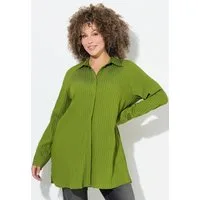 Ulla Popken Hemdbluse Bluse Streifen A-Linie Hemdkragen Langarm