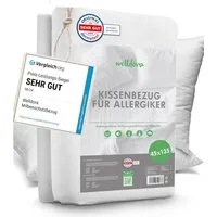 Welldora Kissenbezug für Allergiker, Milbenbezug Kissen, fachärztlich getestet, (1 Stück), Encasing gegen Milben & Bettwanzen ǀ Allergiker Bettwäsche