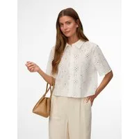 Vero Moda Kurzarmbluse VMELIZA SHORT 2/4 SLEEVE SHIRT WVN NOOS Baumwolle