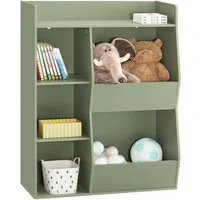 SoBuy Bücherregal KMB55, Montessori Regal Kinderregal Aufbewahrungsregal Spielzeugtruhe, mit Ablagefächern und Fächern, Standregal, Regal Kinderzimmer
