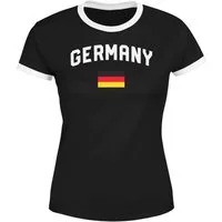 MoonWorks Print-Shirt Moonworks® Damen Deutschland Fan-Shirt T-Shirt Fußball WM EM Retro