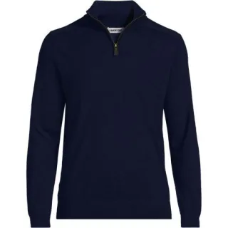 Merino-Pullover mit Reißverschluss, Herren, size: regular, Braun, by Lands' End