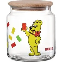 Ritzenhoff & Breker Vorratsglas HARIBO Allover, 1,1 Liter, Glas, Holz, Silikon, (1-tlg), Maße: 12 x 12 x 13 cm
