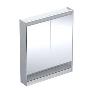 Geberit One Spiegelschrank 505832001 75 x 90 x 15 cm, Aluminium eloxiert, mit Nische und ComfortLight, 2 Türen