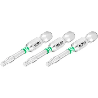 HAZET Bit Sechskant 6,3 (1/4 Zoll) Innen TORX Profil 3 Stück - 2223NSLG-T15/3