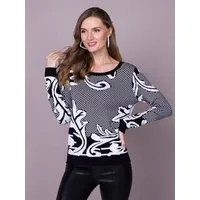 Passioni Strickpullover mit zweifarbigem modernen Jacquard