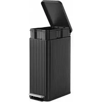 SONGMICS Mülleimer Küche, 50 L Abfalleimer mit Pedal, Tretmülleimer mit Deckel, Softclose, herausnehmbarer Inneneimer, aus Stahl, 15 Müllbeutel