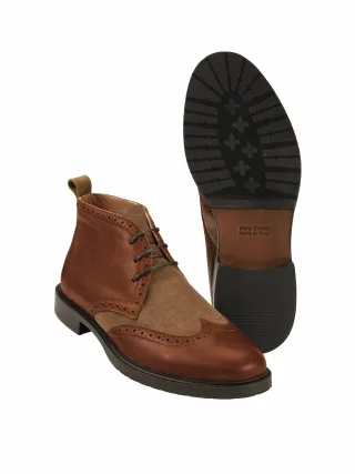 Mey & Edlich Herren Querverbinder-Boot Braun 100 % Kalbsleder