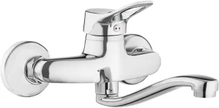 Neuesbad Serie 155 Wandmontage Spültischarmatur, Chrom NB1DEBOW080M1