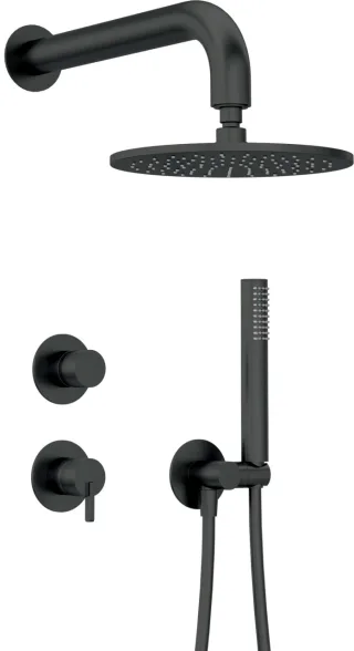 Neuesbad Serie 600 Unterputz Dusch-Set mit verstellbarer Kopfbrause Neuesbad, schwarz matt NB1NQS_N9YK1