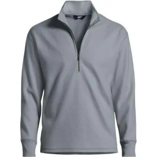 Fleece-Pullover mit Reißverschluss für Herren, Herren, size: regular, Grau, Viskose-Mischung/Polyester-Mischung, by Lands' End