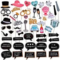 Goods+Gadgets Papierdekoration Hochzeits Foto-Requisiten Set–Selfie Zubehör für Partyspaß & Spaßfotos, Hochzeitsbilder Foto Sticks