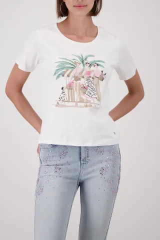 monari - T-Shirt mit Frauen-Zeichnung - Gr. - 46