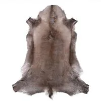 Livorio Fellteppich Rentierfell, dunkel, Größe XL, Länge: 140-145 cm, original aus Skandinavien, Premium Qualität