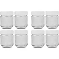 Joghurtbereiter-Ersatzgläser-Set JG 8, Glas transparent/weiß, 8-teilig