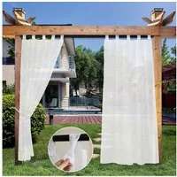 BTTO V&G Outdoorvorhang Wasserdichter Gardinen,Transparenter Balkon Vorhang mit Magic Tape (1 St), Terrassenvorhang