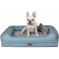 RAIKOU Hundematte Hundebett mit Abnehmbarem Kissen, Schlafplatz Hundesofa Tierbedarf, 100% Polyester, gepolstertes waschbares, mit Hundekissen