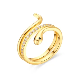 Luxenter Ring mit funkelndem Zirkonia, 18 Karat Gelbgold-Finish – Sasso