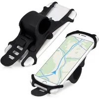 kwmobile Fahrradtasche Handy Fahrrad Halterung Universal Halter (1-tlg), Fahrradhalterung Handyhalterung aus Silikon für alle Fahrradlenker