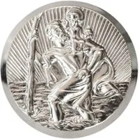 PistolaPeppers Metallschild 3D Relief Plakette Heiliger Sankt Christophorus 42 mm