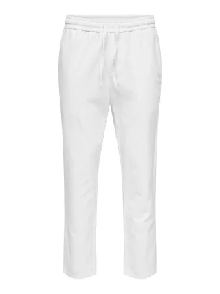 ONLY&SONS - ONSLINUS CROP 0007 COT LIN PNT NOOS Bright White - Gr. - S
