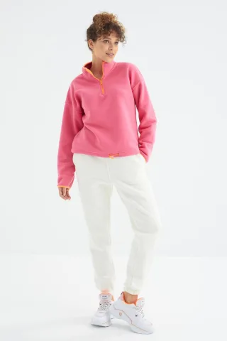 Damen High-Waist Fleece Jogginghose