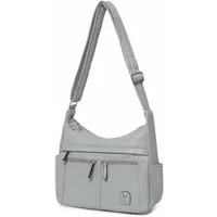 ITALYSHOP24 Schultertasche Damen Tasche Vintage Shopper Umhängetasche Handtasche CrossOver Reise, Crossbody Leder Optik Reisetasche Henkeltasche City Bag Beuteltasche