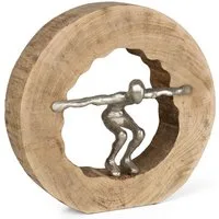 Moritz Skulptur Skulptur Wage den Sprung silber, Holz, Tischdeko, Fensterdeko, Wanddeko, Holzdeko, Weihnachtsdeko