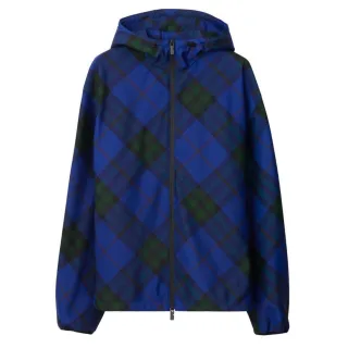 Burberry – Blaue Kapuzenjacke mit House-Check