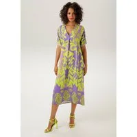 Aniston CASUAL Blusenkleid mit graphischem Druck und Bordüre am Saum