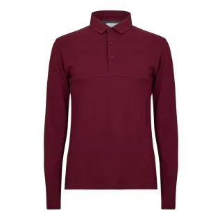 Peter Werth - "Noaks" Poloshirt für Herren, Langärmlig (Burgunderrot)