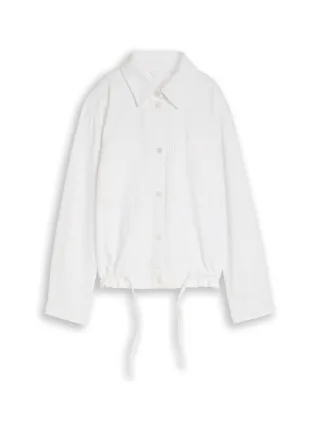 Denim Tom Tailor - Lightweight Jeansjacke mit Kordelzug White Denim - Gr. - L