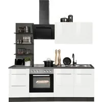 KOCHSTATION Küchenzeile KS-Brindisi, Breite 210 cm, wahlweise mit E-Geräten, mit MDF-Fronten und Regal