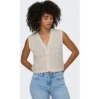 ONLY Strickjacke ONLIRINA V-NECK BUTTON VEST KNT NOOS Baumwollmischung
