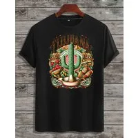 RMK T-Shirt Herren Shirt Basic Rundhals mit Mexico Tijuana Print