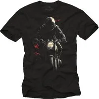 MAKAYA T-Shirt Bikershirt für Herren – Naked Bike Design für Motorradliebhaber (Schwarz, Blaugrau, S, M, L, XL, XXL, 3XL, 4XL, 5XL) Baumwolle