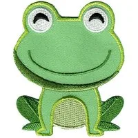 Catch the Patch Aufnäher Bügelbild, Aufbügler, Applikationen, Patches, Flicken, zum aufbügeln, Polyester, Frosch Tier - Größe: 5,9 x 6,8 cm