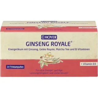 Hoyer Ginseng Royale | 14 Trinkampullen | Energetikum mit Ginseng, Guarana, Grüntee und Gelée Royale