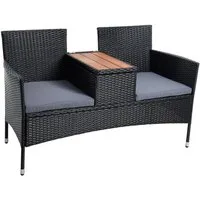 ESTEXO Sitzgruppe Polyrattan Gartenbank Rattan Bank Sitzbank 2-Sitzer Gartenmöbel Balk