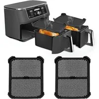 TUWENA Küchenmaschinen Zubehör-Set 2 Stück Silikon Spritzschutz für Ninja AF400 AF451EU, Airfryer Zubehör, 22*17*2.5cm kann bis 230℃ Fettspritzschutz für Ninja AF400EU, AF451EU