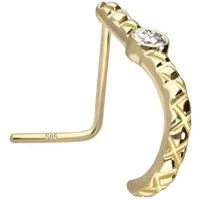 PIERCINGLINE Nasenpiercing 14/18 Karat Gold Nasenstecker MOISSANIT (Nasenstecker, 1-tlg)